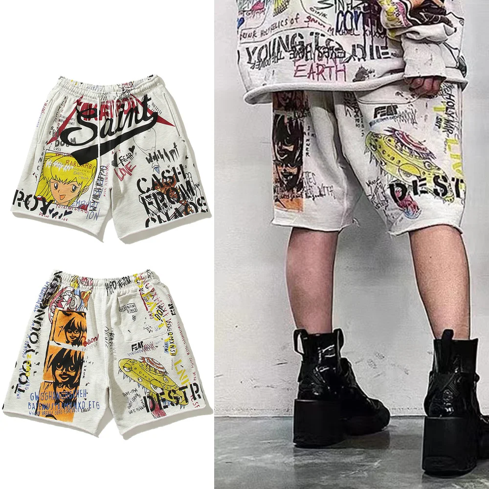 Cartoon graffiti retro loose casual men's shorts and sanitary pants five points pants tide men ins everything hot selling pants
Cartoon graffiti retro loose casual men's shorts and sanitary pants five points pants tide men ins everything hot selling pants