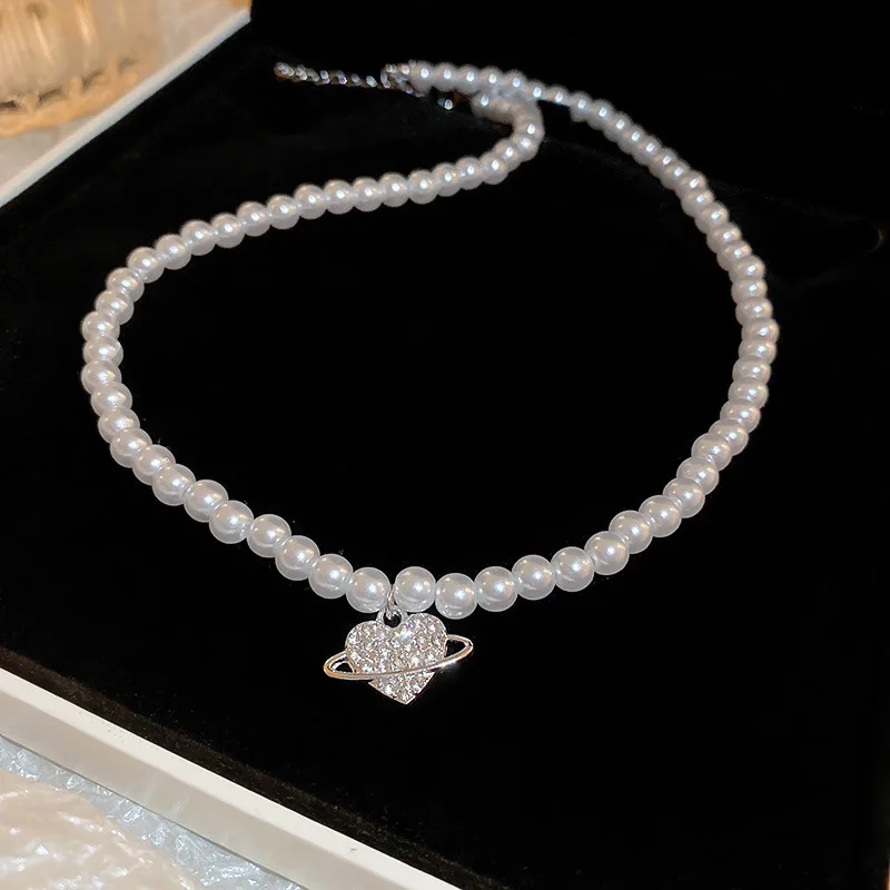 Minar Elegant Simulated Pearl Strand Chain Chokers Necklace for Women Full Rhinestones Heart Pendant Necklaces Korean Pendientes
Minar Elegant Simulated Pearl Strand Chain Chokers Necklace for Women Full Rhinestones Heart Pendant Necklaces Korean Pendientes