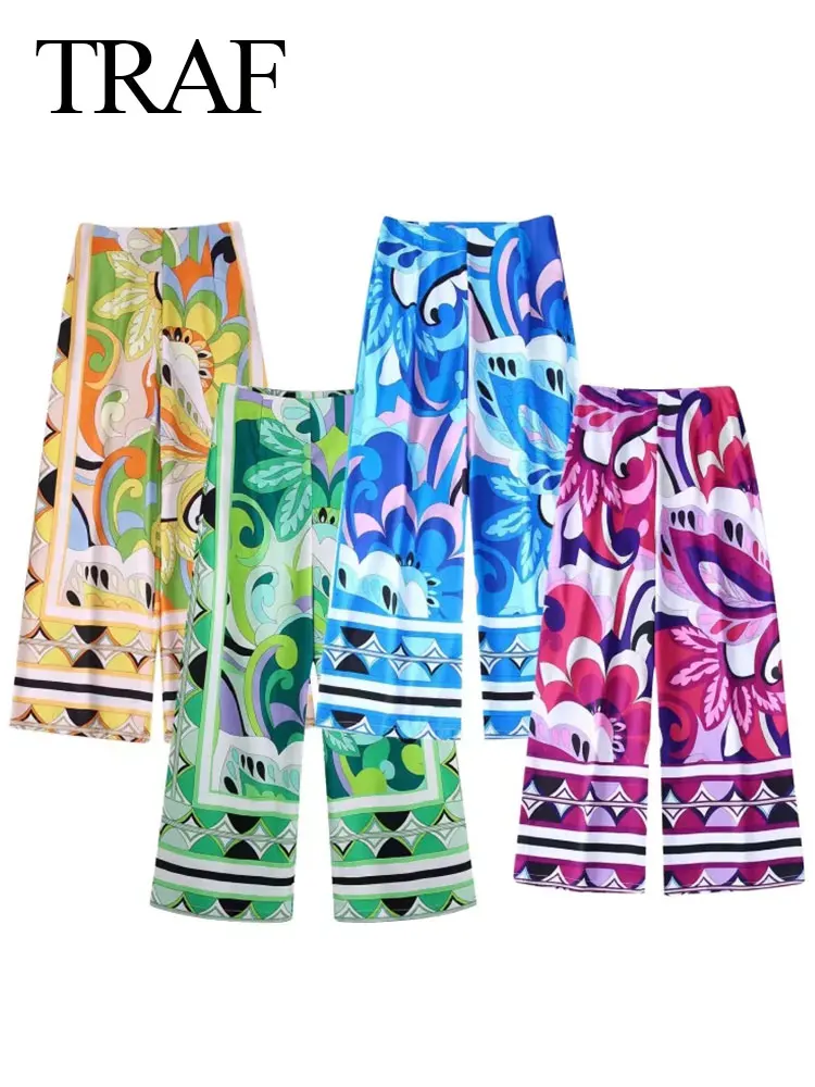TRAF Four Colors Lightweight Comfortable Casual Skin-Friendly Ladies Trousers Beach Style Printed Women's Wide Leg Pants
TRAF Four Colors Lightweight Comfortable Casual Skin-Friendly Ladies Trousers Beach Style Printed Women's Wide Leg Pants