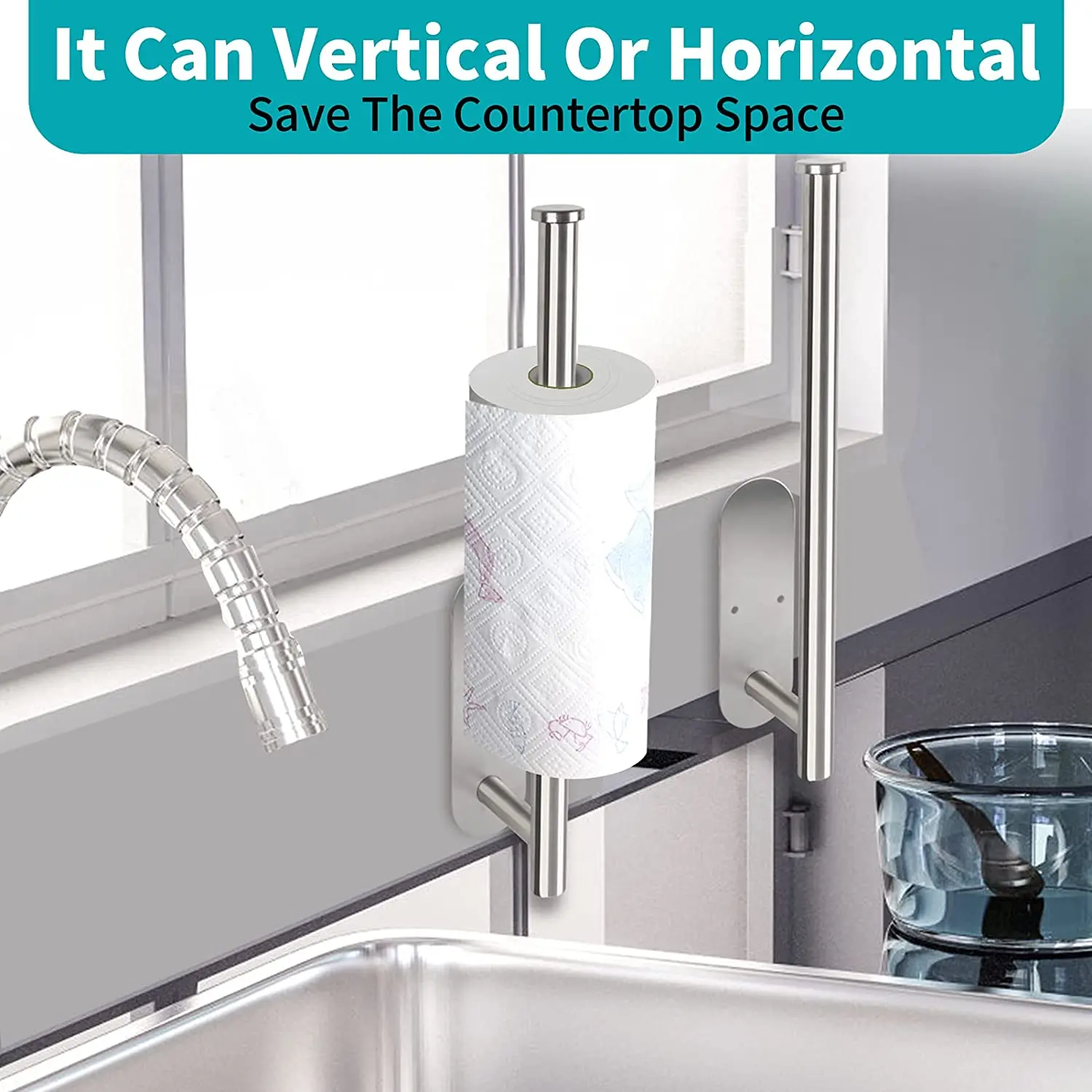 2 Pakc Stainless Steel Paper Towel Holder Under Cabinet, Self Adhesive Wall Mount Paper Towel Holder for Kitchen
2 Pakc Stainless Steel Paper Towel Holder Under Cabinet, Self Adhesive Wall Mount Paper Towel Holder for Kitchen