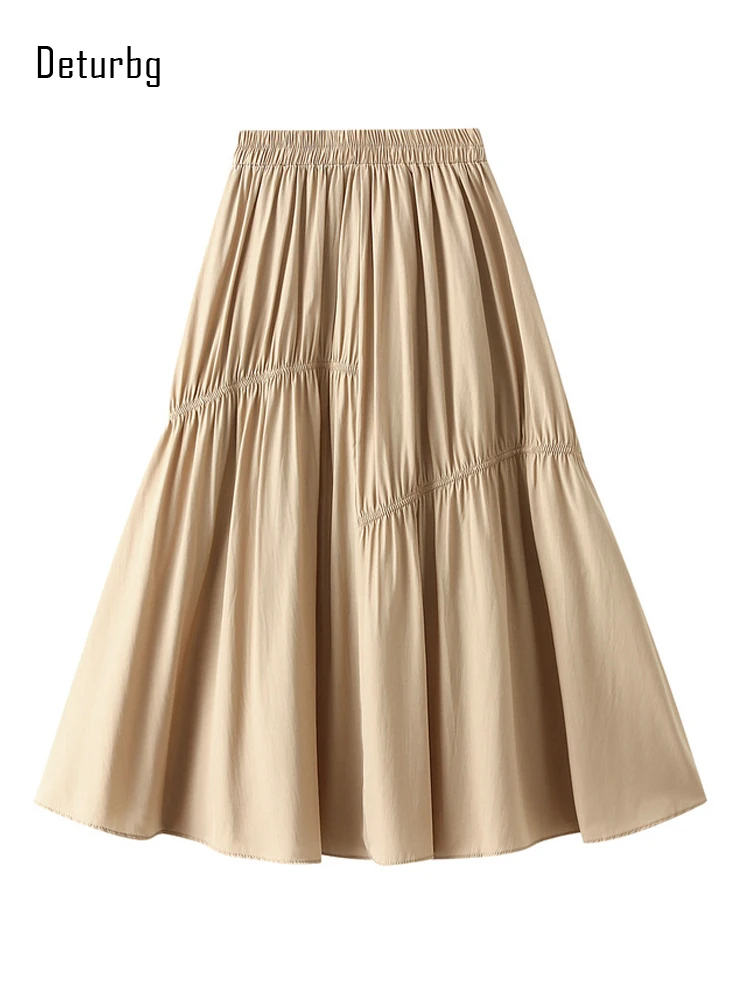 Women's Casual Solid Color Ruched Skirt Korean Fashion Elastic High Waist Pleated Black Midi Skirts Faldas 2022 Autumn K121
Women's Casual Solid Color Ruched Skirt Korean Fashion Elastic High Waist Pleated Black Midi Skirts Faldas 2022 Autumn K121