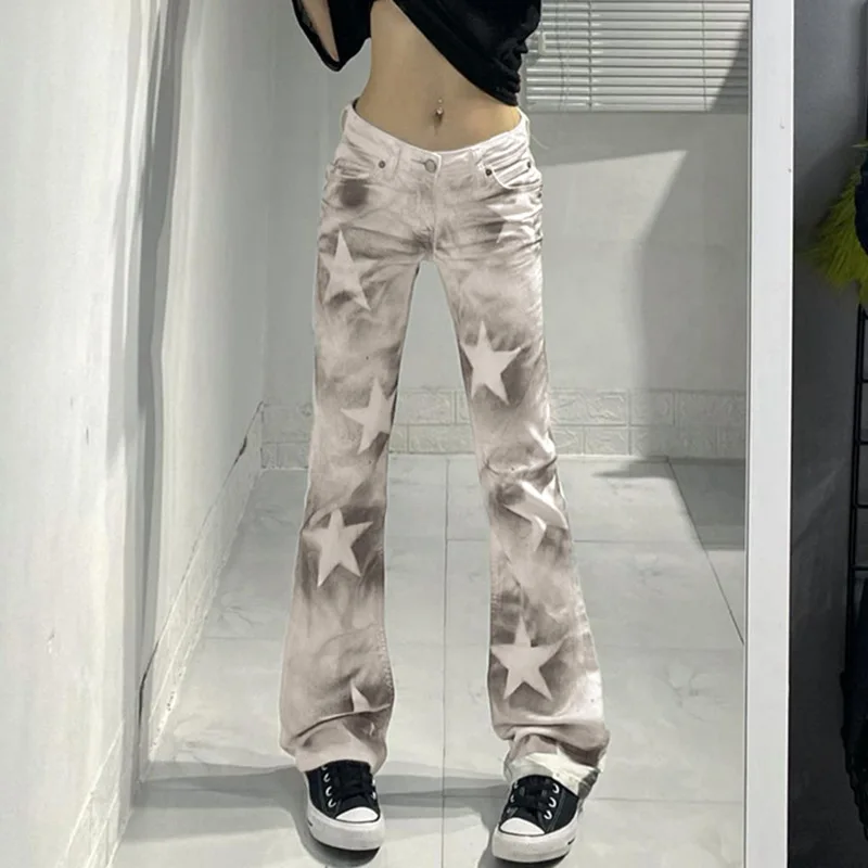 Spring Summer High Street Trend Personality Pentagram Print Low Waist Women's Straight Casual Jeans Slim Denim Trousers Y2k
Spring Summer High Street Trend Personality Pentagram Print Low Waist Women's Straight Casual Jeans Slim Denim Trousers Y2k