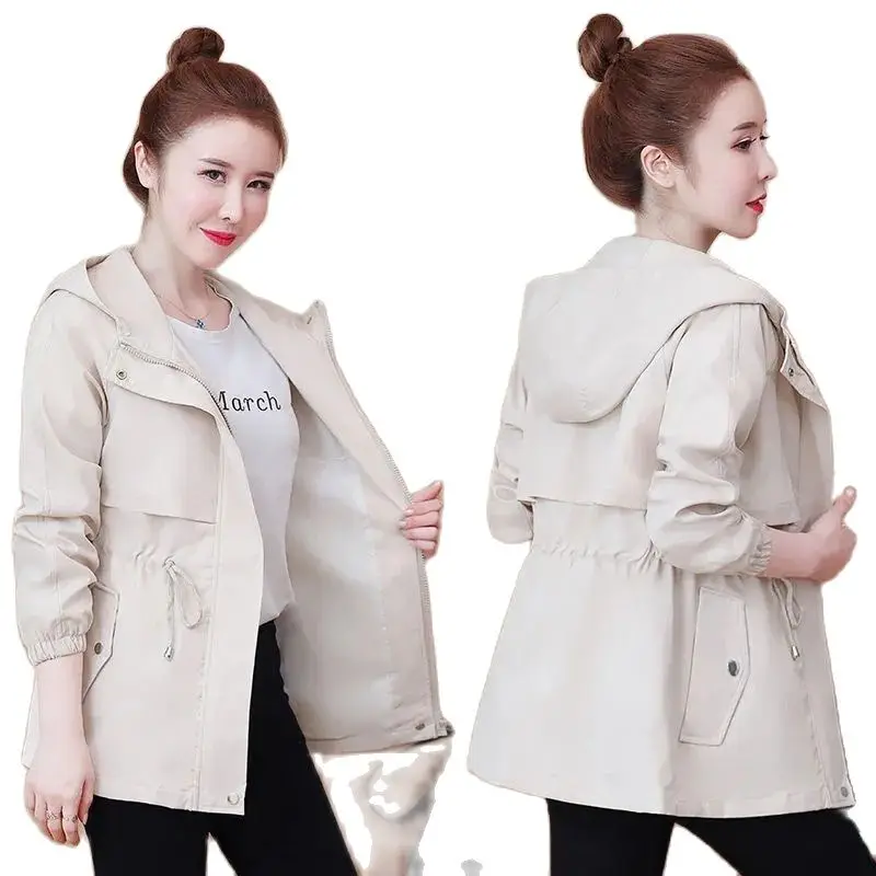 Lining Windbreaker Female New 2022 Women's Jacket Spring Autumn Mid-Length Solid Color Korean Version Slim Waist Coat Outerwear
Lining Windbreaker Female New 2022 Women's Jacket Spring Autumn Mid-Length Solid Color Korean Version Slim Waist Coat Outerwear