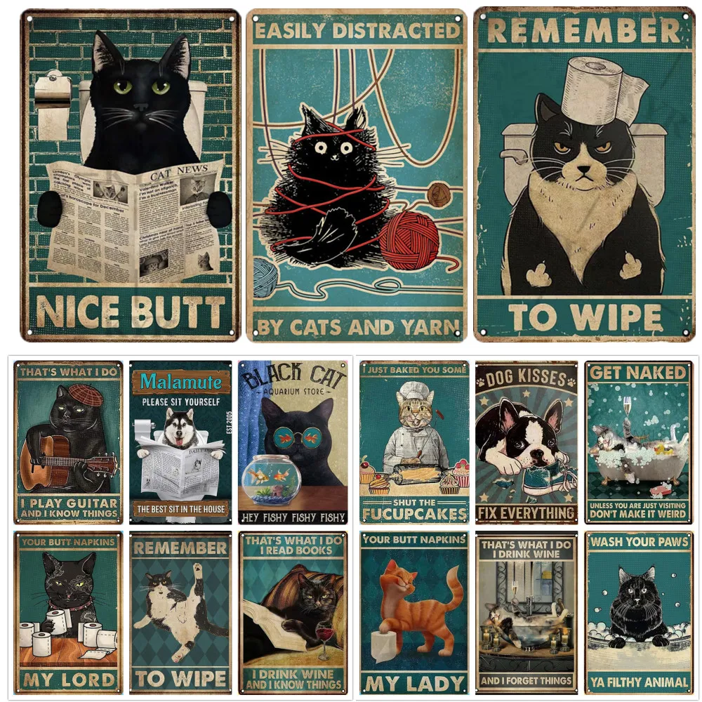 Black Cat Vintage Metal Sign Plaque Farmhouse Bar Club Vintage Tin Sign Poster Decoration For Living Room Pet Shop Wall Decor
Black Cat Vintage Metal Sign Plaque Farmhouse Bar Club Vintage Tin Sign Poster Decoration For Living Room Pet Shop Wall Decor