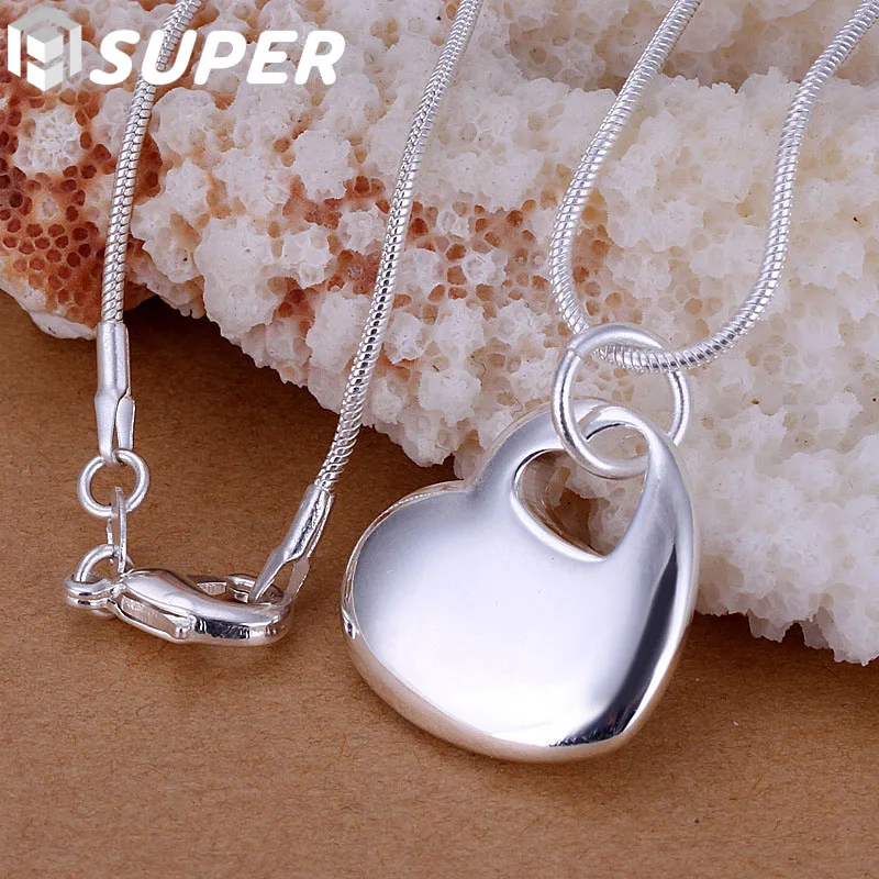 925 Sterling Silver Solid Heart Smooth Pendant Necklace Chain For Woman Man Wedding Engagement Party Charm Jewelry
925 Sterling Silver Solid Heart Smooth Pendant Necklace Chain For Woman Man Wedding Engagement Party Charm Jewelry