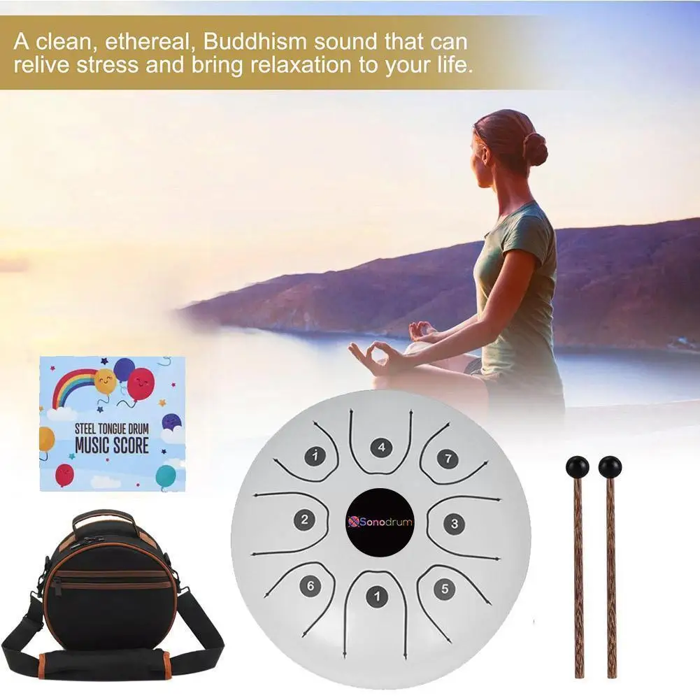 Tongue Drum 8 Inch Steel Titanium Ethereal Rhythm Drum 8 Notes Tone C Percussion Hand Pan Tang Drum For Drop Shipping W/ Ba N3F7
Tongue Drum 8 Inch Steel Titanium Ethereal Rhythm Drum 8 Notes Tone C Percussion Hand Pan Tang Drum For Drop Shipping W/ Ba N3F7
