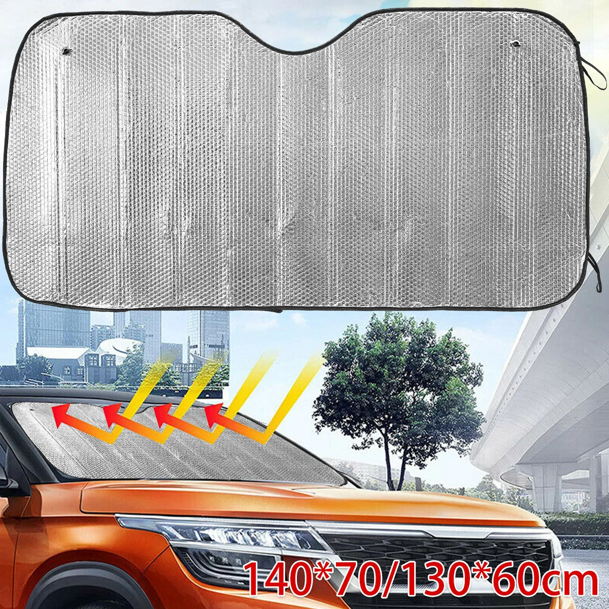 new 55.1 x 27.6in Car Sunshade for Front Windshield Lower Temperature Car Window Screen Create a Privacy Space Car Window Shades 
new 55.1 x 27.6in Car Sunshade for Front Windshield Lower Temperature Car Window Screen Create a Privacy Space Car Window Shades