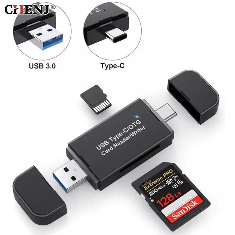 

Universal 3 In 1 Card Reader Type C & Micro USB & USB To Micro SD TF USB OTG Adapter Smart Memory Microsd Cardreader For iPad PC