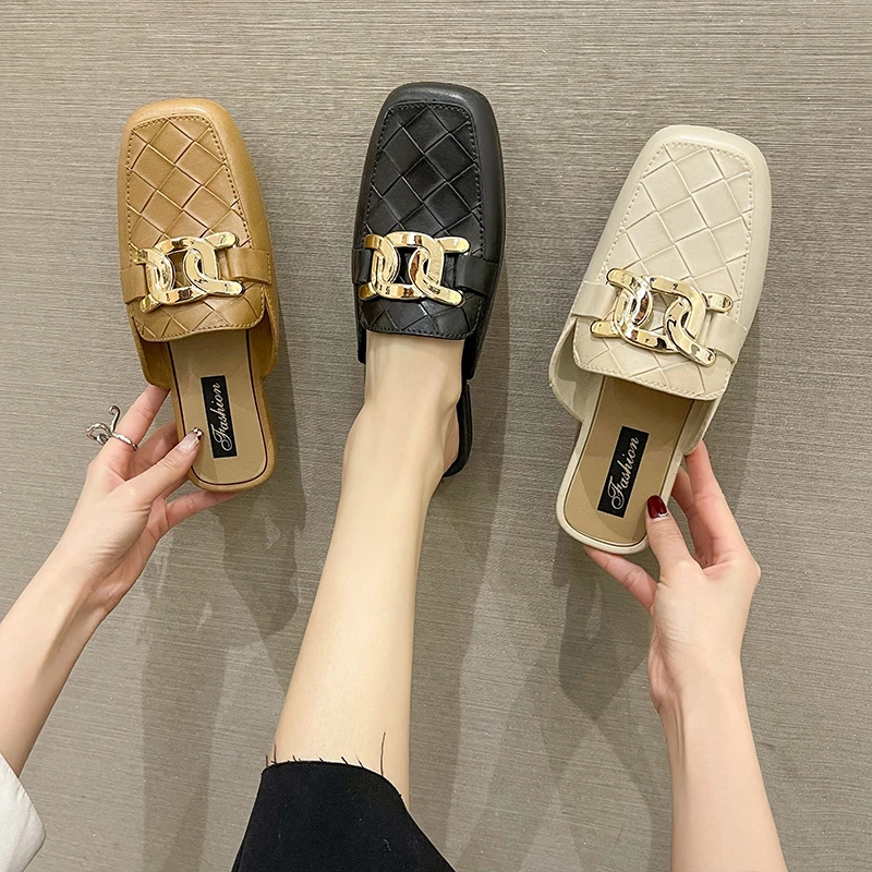Cover Toe Mules For Women 2022 Female Shoes Slippers Summer Low Loafers Slides Shallow New Flat Square PU Rubber Bonded Leather
Cover Toe Mules For Women 2022 Female Shoes Slippers Summer Low Loafers Slides Shallow New Flat Square PU Rubber Bonded Leather