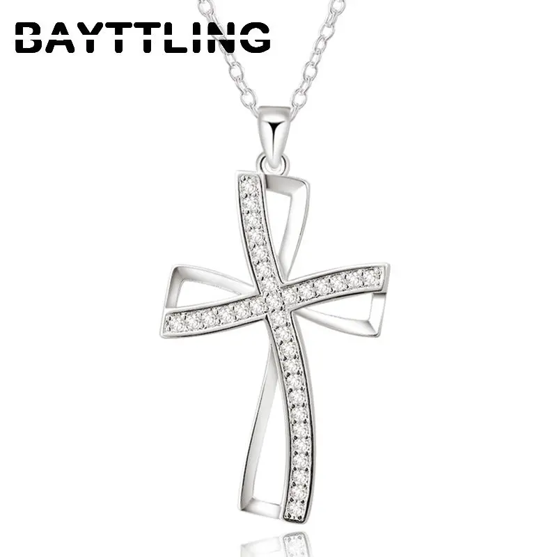 BAYTTLING 925 Sterling Silver 18 Inches Fine AAA Zircon Cross Necklace For Women's Fashion Charm Engagement Party Gift Jewelry
BAYTTLING 925 Sterling Silver 18 Inches Fine AAA Zircon Cross Necklace For Women's Fashion Charm Engagement Party Gift Jewelry