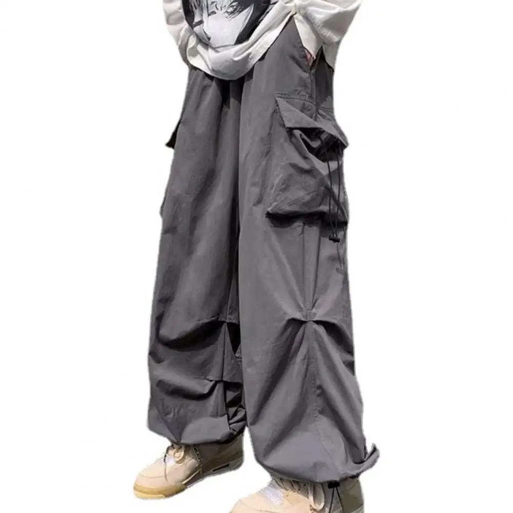 Relaxed Fit Pants Versatile Men's Cargo Pants Wide Leg Multiple Pockets Elastic Waist Stylish Hip Hop Overalls for Casual
Relaxed Fit Pants Versatile Men's Cargo Pants Wide Leg Multiple Pockets Elastic Waist Stylish Hip Hop Overalls for Casual