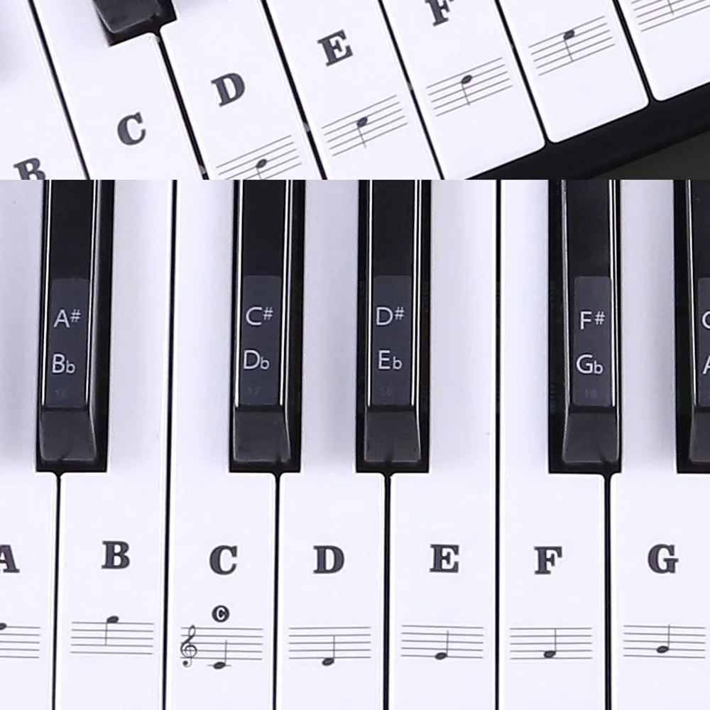 Transparent Piano Keyboard Sticker 88/61/54/49 Key Electronic Keyboard Piano Sticker Key Piano Stave Note Sticker For White Keys
Transparent Piano Keyboard Sticker 88/61/54/49 Key Electronic Keyboard Piano Sticker Key Piano Stave Note Sticker For White Keys