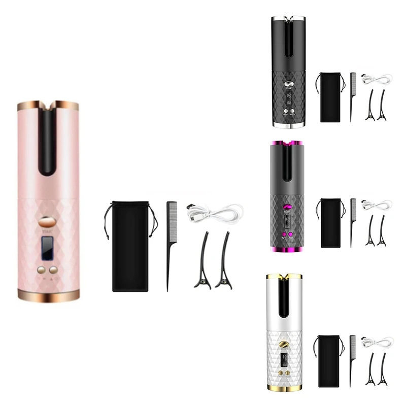 Portable USB Rechargeable Hair Curler Wireless Automatic Hair Curling LCD Display Fast Curling Hair Styler Tool 5000Mah Pink
Portable USB Rechargeable Hair Curler Wireless Automatic Hair Curling LCD Display Fast Curling Hair Styler Tool 5000Mah Pink