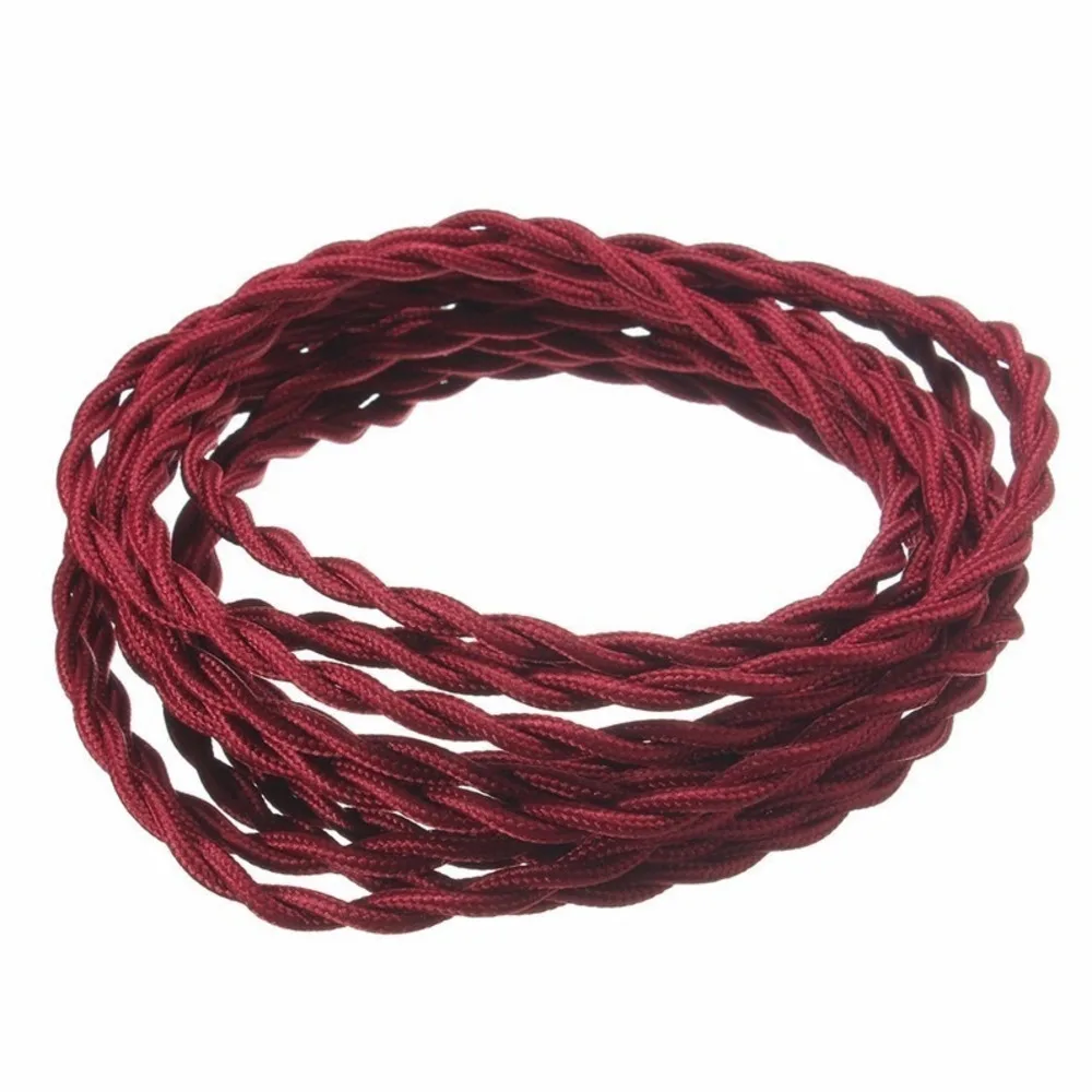 10m/lot 2 X 0.75mm2 Red Wine Vintage Twisted Electrical Wire Textile Cable Vintage Lamp Cord Pendant Light Lamp Wire
10m/lot 2 X 0.75mm2 Red Wine Vintage Twisted Electrical Wire Textile Cable Vintage Lamp Cord Pendant Light Lamp Wire