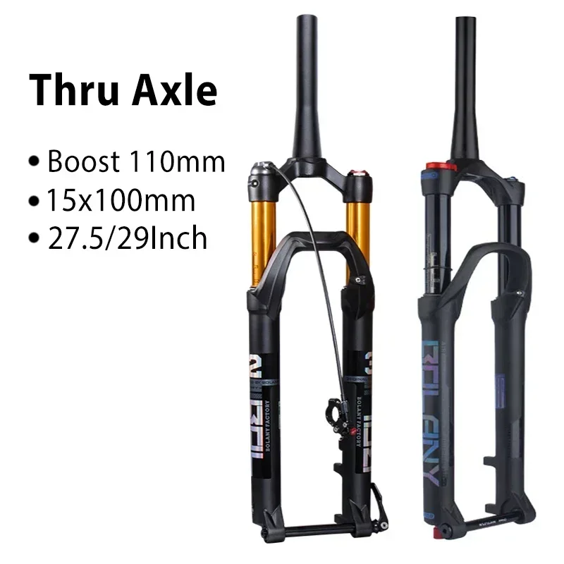 BOLANY MTB Fork Thru Axle with Rebound Adjustment Boost Front Suspension 15*100MM 15*110MM 29inch Tapered Steerer Mountain Bike
BOLANY MTB Fork Thru Axle with Rebound Adjustment Boost Front Suspension 15*100MM 15*110MM 29inch Tapered Steerer Mountain Bike