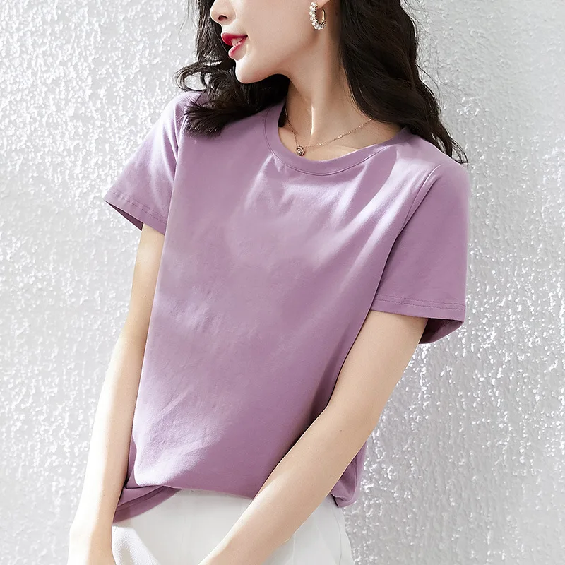 Short-sleeved Round Neck Loose Casual T-shirt for Women Commuter Solid Color Cotton Multicolor Short-sleeved T-shirt
Short-sleeved Round Neck Loose Casual T-shirt for Women Commuter Solid Color Cotton Multicolor Short-sleeved T-shirt
