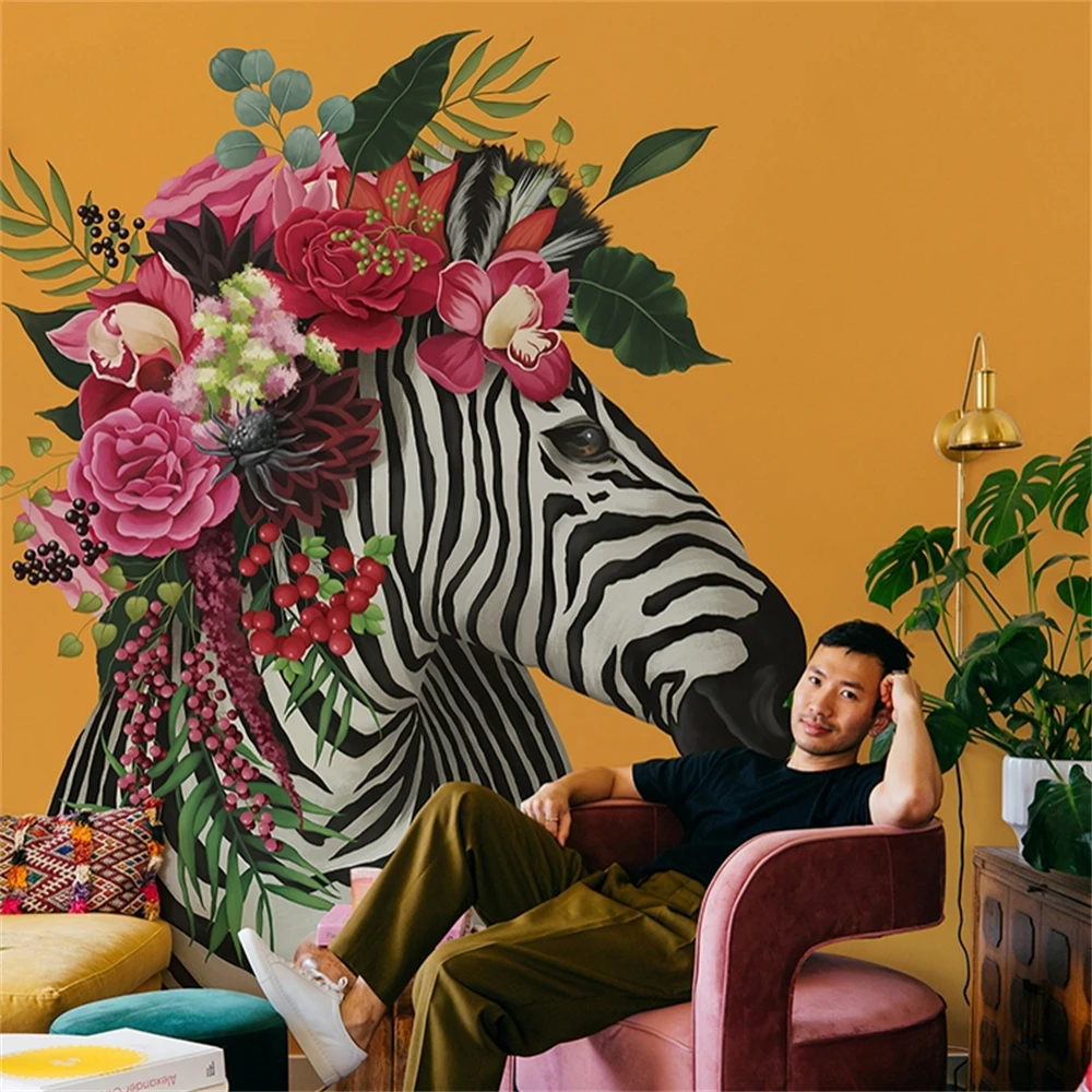 Шелковые обои Beibehang, зебра, средиземноморский стиль 
Шелковые обои Beibehang, зебра, средиземноморский стиль