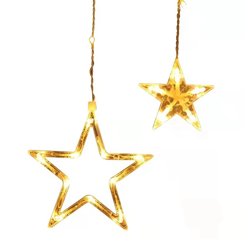 Hot HG-12 Star Curtain Lights 2.5M Outdoor Indoor Bedroom Home Party Wedding Decoration LED Star Shape String Lights EU Plug
Hot HG-12 Star Curtain Lights 2.5M Outdoor Indoor Bedroom Home Party Wedding Decoration LED Star Shape String Lights EU Plug