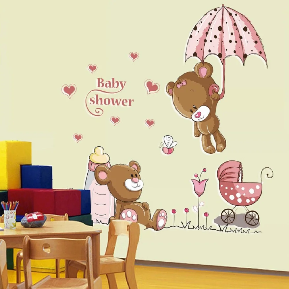 Pink Cartoon Cat Rabbit Flower Wall Sticker For Baby Girls Kids Rooms Home Decor Teddy Bear Umbrella Classroom Wall Decals
Pink Cartoon Cat Rabbit Flower Wall Sticker For Baby Girls Kids Rooms Home Decor Teddy Bear Umbrella Classroom Wall Decals
