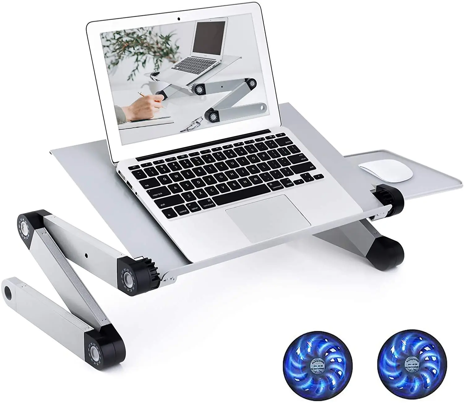 Adjustable Laptop Stand, Laptop Desk with 2 CPU Cooling USB Fans Bed Aluminum Lap Workstation Desk with Mouse Pad, Foldable Coo
Adjustable Laptop Stand, Laptop Desk with 2 CPU Cooling USB Fans Bed Aluminum Lap Workstation Desk with Mouse Pad, Foldable Coo