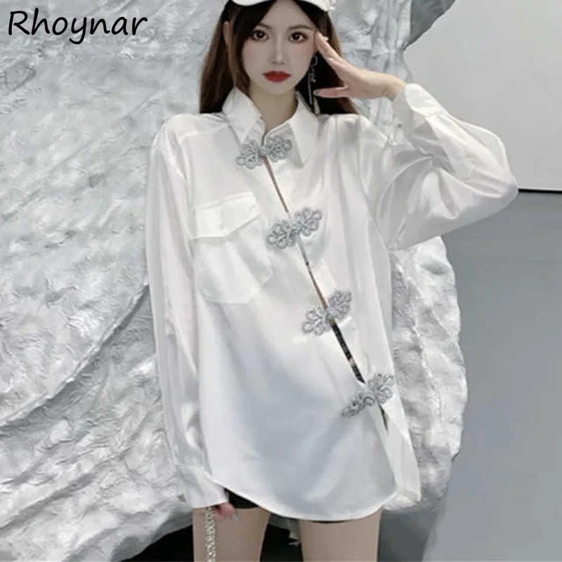 White Shirts Women All-match Turn-down Collar Baggy Solid Long Sleeve Office Lady Pockets Korean Style Stylish Casual Hot Sale
White Shirts Women All-match Turn-down Collar Baggy Solid Long Sleeve Office Lady Pockets Korean Style Stylish Casual Hot Sale