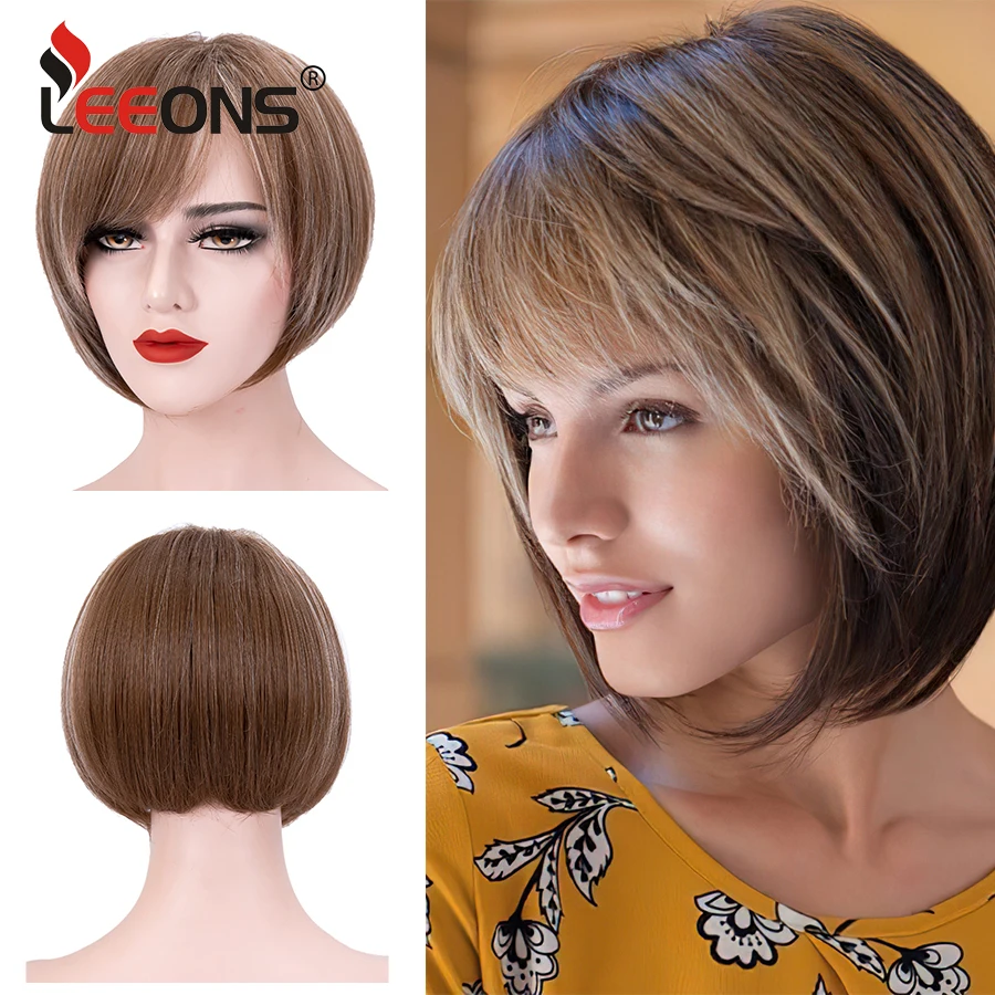 Leeons Synthetic Short Hightlight Brown Mixed Blonde Bob Wigs With Bangs Short Wig For Women Heat Resistant Daily Party Wigs
Leeons Synthetic Short Hightlight Brown Mixed Blonde Bob Wigs With Bangs Short Wig For Women Heat Resistant Daily Party Wigs