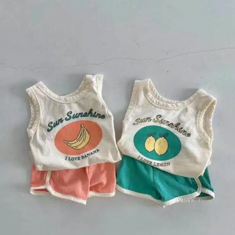 New Summer Baby Clothes Set Cute Banana Lemon Print Vest + Shorts Baby 2pcs Set Infant Boy Girl Sleeveless Suit Baby Outfits
New Summer Baby Clothes Set Cute Banana Lemon Print Vest + Shorts Baby 2pcs Set Infant Boy Girl Sleeveless Suit Baby Outfits