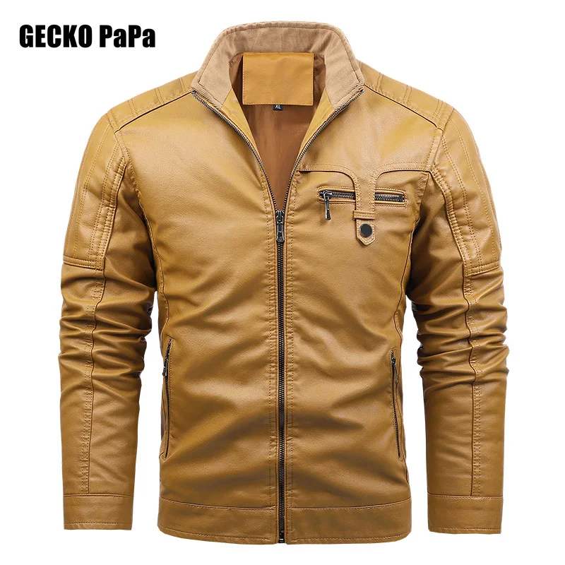 Men Fleece Motorcycle PU Leather Jacket Autumn Winter Vintage Mens Stand Collar Warm Windproof Casual Windbreaker Coat Men L-6XL
Men Fleece Motorcycle PU Leather Jacket Autumn Winter Vintage Mens Stand Collar Warm Windproof Casual Windbreaker Coat Men L-6XL