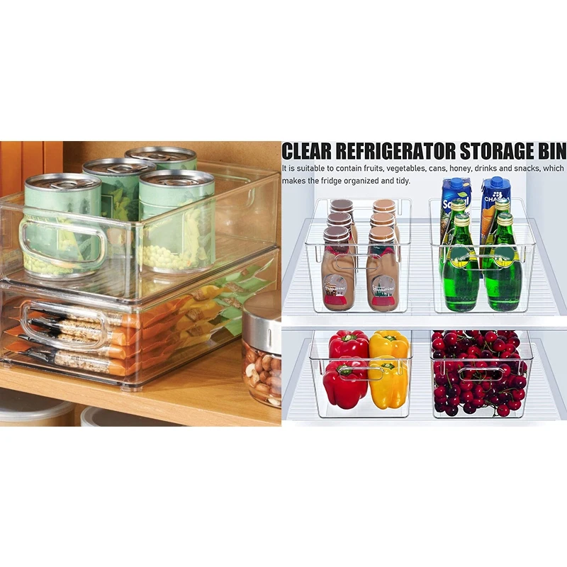 4 шт., пластиковые контейнеры для хранения с ручкой 
4 шт., пластиковые контейнеры для хранения с ручкой