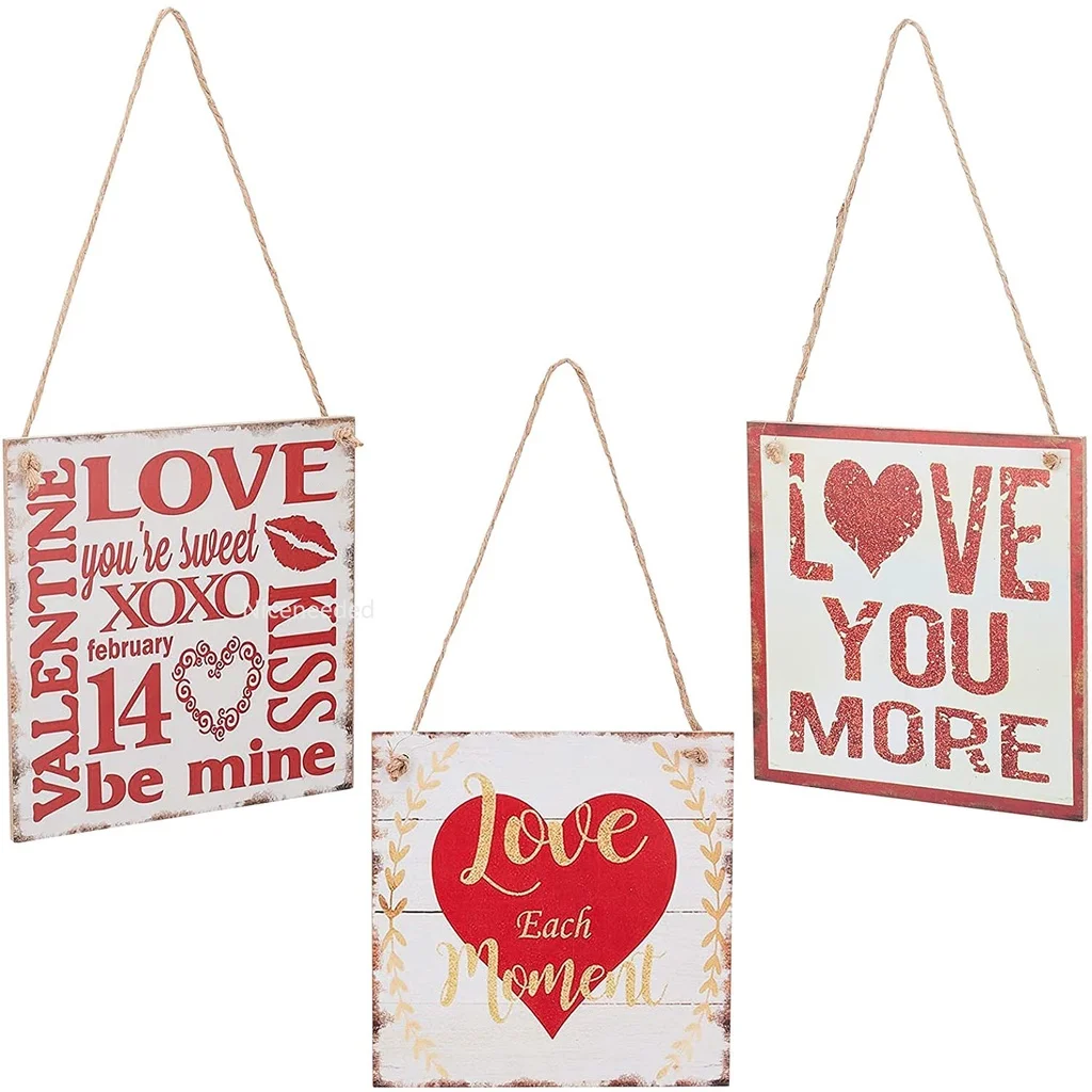 3sets Valentine's Day Wooden Sign Plaque Door Wall Hanging Decorations for Front Door Home Decoration(Love You More)
3sets Valentine's Day Wooden Sign Plaque Door Wall Hanging Decorations for Front Door Home Decoration(Love You More)