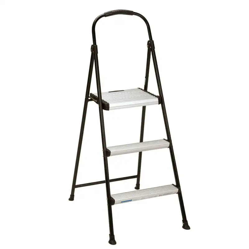 3-Step Folding Step Stool with Rubber Hand Grip, 8 Ft. 10 in. Max Reach (Black) For Home
3-Step Folding Step Stool with Rubber Hand Grip, 8 Ft. 10 in. Max Reach (Black) For Home