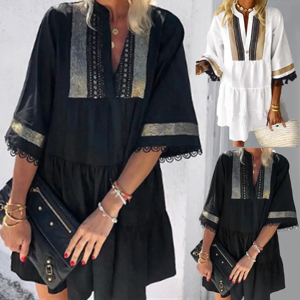 Dropshipping!!Women Boho Summer V Neck Tassel Half Sleeve Print Beach Party Loose Mini Dress
Dropshipping!!Women Boho Summer V Neck Tassel Half Sleeve Print Beach Party Loose Mini Dress
