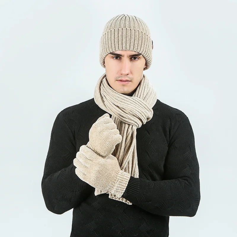 High Quality Winter Three-piece Hats Scarf Gloves Set Men Women Knitted Thickened Warm Touch Screen Wool Cap Scarf Mitten Set
High Quality Winter Three-piece Hats Scarf Gloves Set Men Women Knitted Thickened Warm Touch Screen Wool Cap Scarf Mitten Set