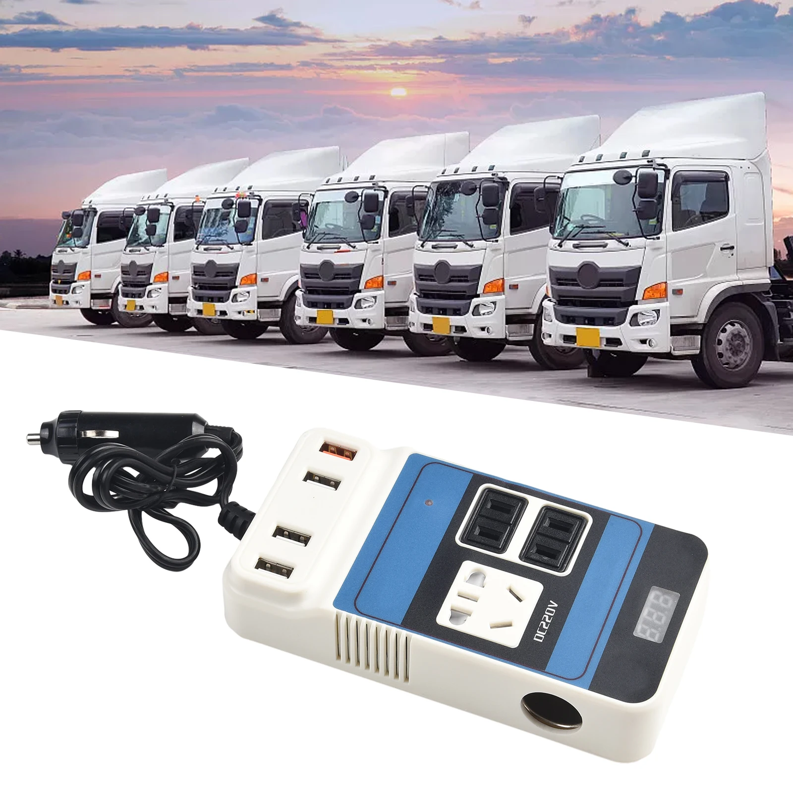 1pc Auto Vehicle Power Inverter DC12V 24V To DC110V 220V Converter Trip 4-USB Charging Port Car Universal White ABS Protection
1pc Auto Vehicle Power Inverter DC12V 24V To DC110V 220V Converter Trip 4-USB Charging Port Car Universal White ABS Protection
