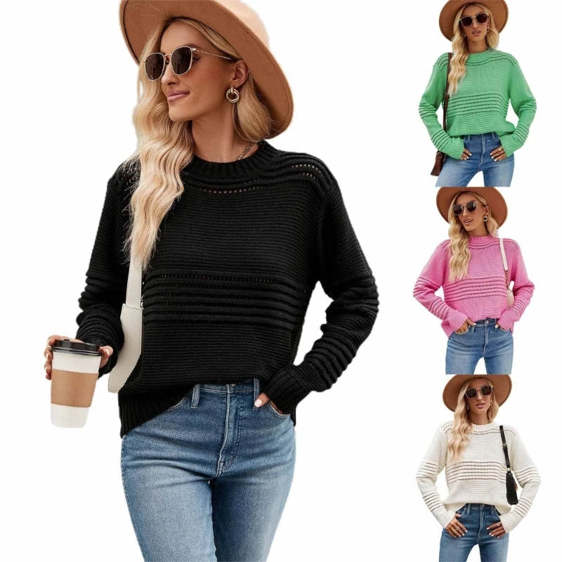 50JB Round Neck Long Sleeves Loose Knitted Sweaters and Jumper Tops for Womens Cable Knit Pullover
50JB Round Neck Long Sleeves Loose Knitted Sweaters and Jumper Tops for Womens Cable Knit Pullover