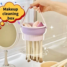 Makeup Brush Large Capacity Cleaning Bucket Beauty Egg White Dishwashing Cleaning Drying Bowls Three In One Washing Dishes