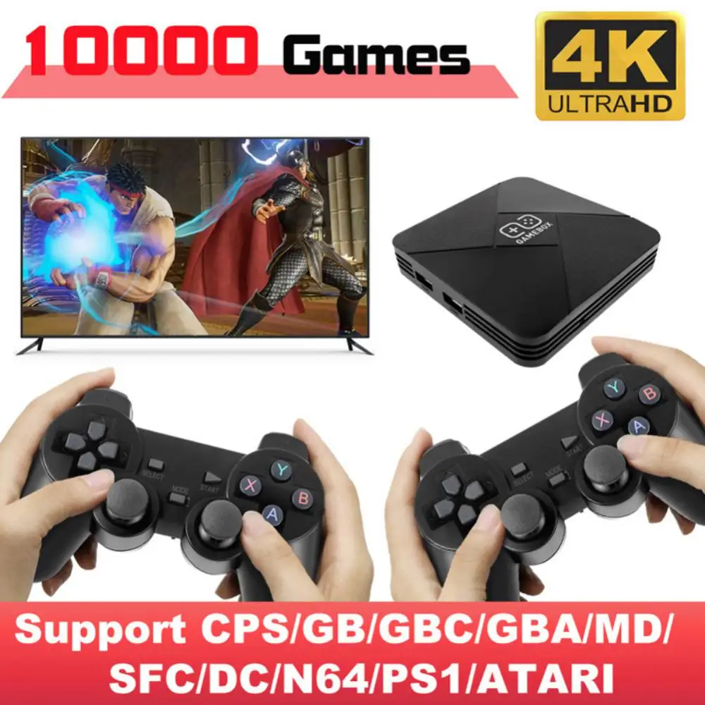 G5 Wireless 2.4G Handle Home Game Console Game Box WiFi 4K Video Console Simulator 6000+game Retro TV Box Video Game Player 
G5 Wireless 2.4G Handle Home Game Console Game Box WiFi 4K Video Console Simulator 6000+game Retro TV Box Video Game Player