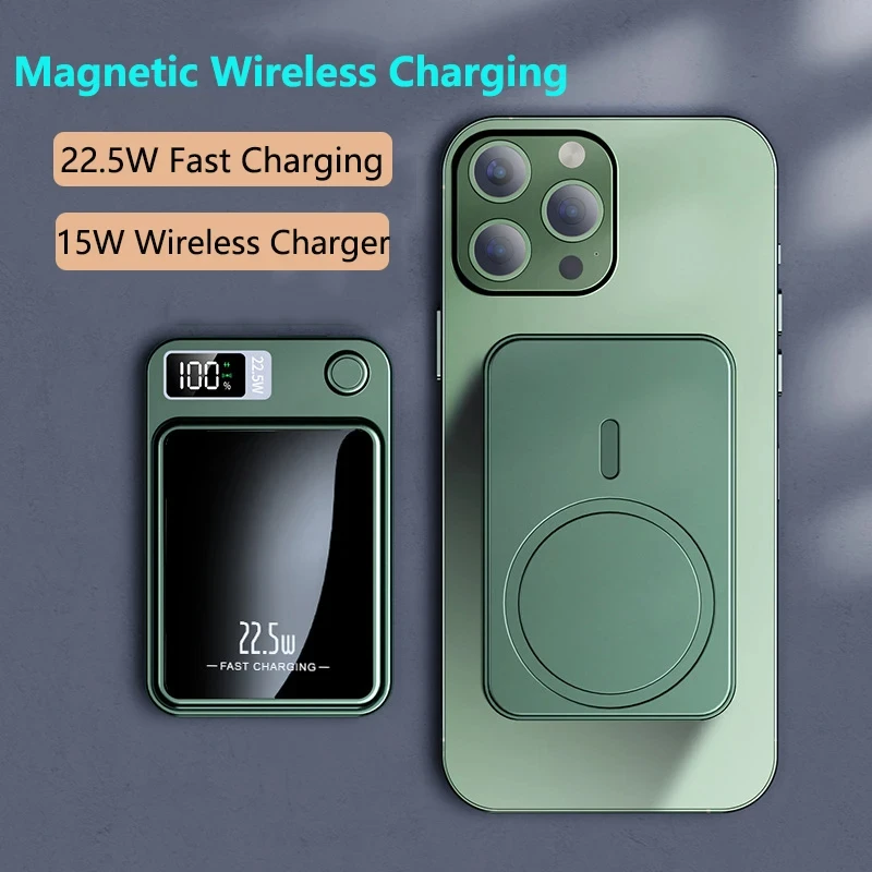 

Новинка 20000 мАч магнитное Беспроводное зарядное устройство Qi портативное зарядное устройство 22,5 Вт Быстрая зарядка для iPhone 14 13 12 Samsung Huawei Xiaomi Мини портативное зарядное устройство
