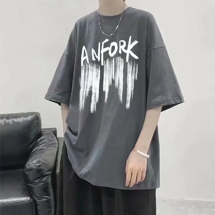 Футболка мужская оверсайз в стиле Харадзюку, свободная рубашка с коротким рукавом, с надписью и графическим принтом, в Корейском стиле, футболки для пар 
Футболка мужская оверсайз в стиле Харадзюку, свободная рубашка с коротким рукавом, с надписью и графическим принтом, в Корейском стиле, футболки для пар