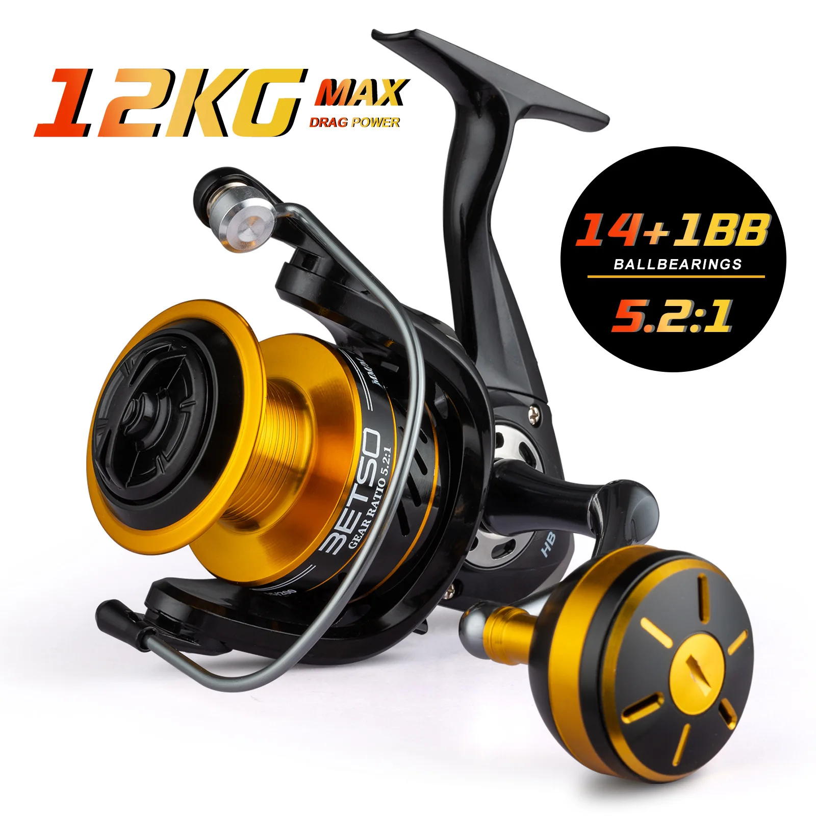Ultralight 5.2:1 Fishing Reels 2000-7000 MAX Drag 12kg Power Spinning Reels Metal Frame,Ultra Smooth and Tough Fishing Coil
Ultralight 5.2:1 Fishing Reels 2000-7000 MAX Drag 12kg Power Spinning Reels Metal Frame,Ultra Smooth and Tough Fishing Coil