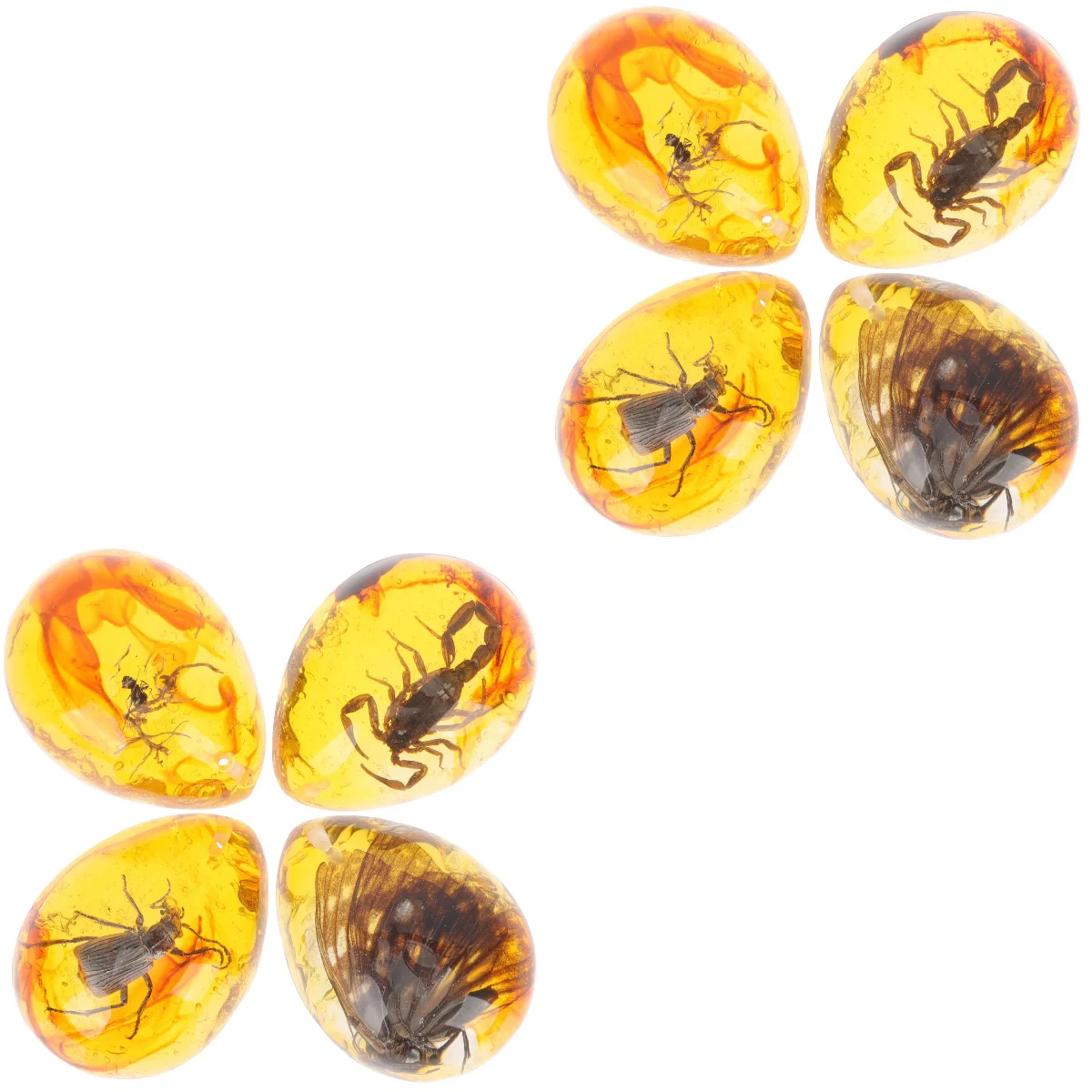 

8 Pcs Necklace Pendant Insect Amber Specimen Resin Decorative Bug Manual Pendants DIY Insects