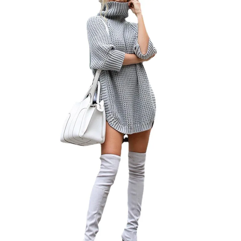 Elegant Dresses for Women 2021 New High-neck New Casual Three-quarter Sleeve Women's High-neck Solid Color Mid-length Sweater
Elegant Dresses for Women 2021 New High-neck New Casual Three-quarter Sleeve Women's High-neck Solid Color Mid-length Sweater