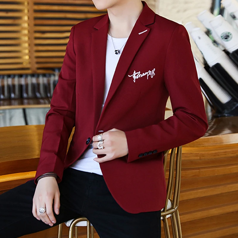 HOO 2022 Men's Spring and Autumn New Handsome Casual Suit Youth Slim-Fit Letters Embroidered blazer
HOO 2022 Men's Spring and Autumn New Handsome Casual Suit Youth Slim-Fit Letters Embroidered blazer