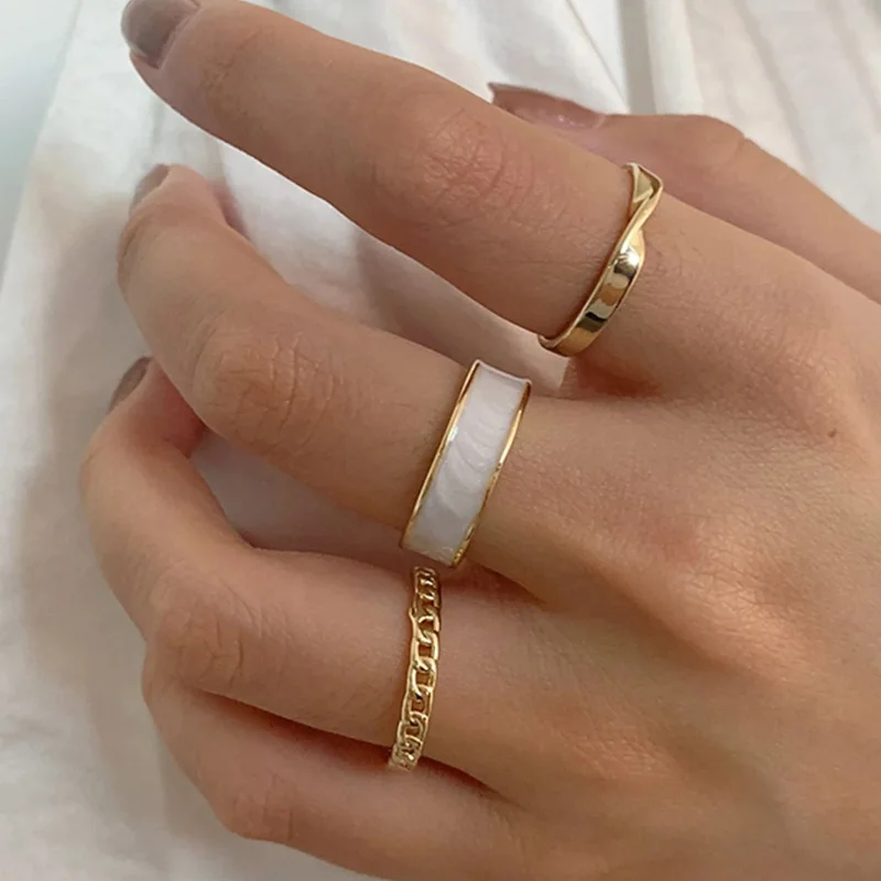 Korean version of three sets of combination drip ring female light luxury temperament golden open ring rings for women
Korean version of three sets of combination drip ring female light luxury temperament golden open ring rings for women