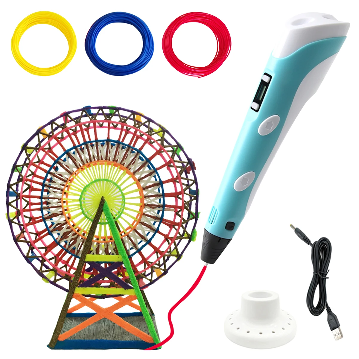 3D Printing Pen Eco-Friendly DIY Drawing Pens With Temperature Display PLA Filament Safe with 3 Colors Kids Design Birthday Gift
3D Printing Pen Eco-Friendly DIY Drawing Pens With Temperature Display PLA Filament Safe with 3 Colors Kids Design Birthday Gift