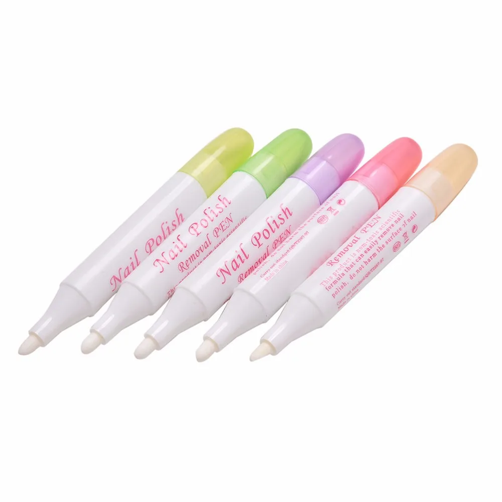 

Wholesale New 5 Color Nail Art Corrector Pen Remove Mistakes + 3 Tips Newest Nail Polish Corrector Pen Cleaner Erase Manicure