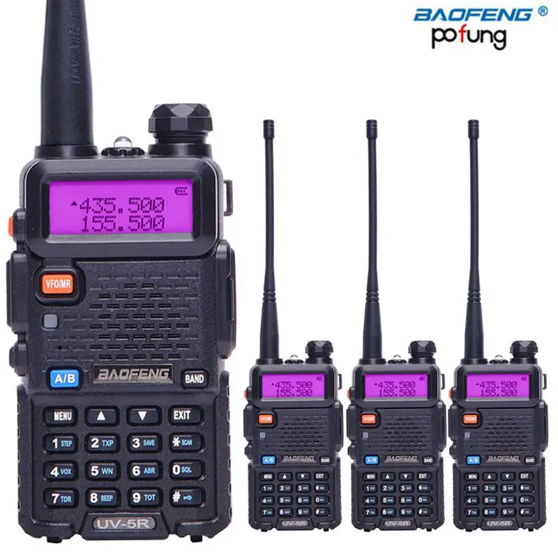 

4 шт., портативная Двухдиапазонная рация BaoFeng VHF/UV-5R & 400-520 МГц