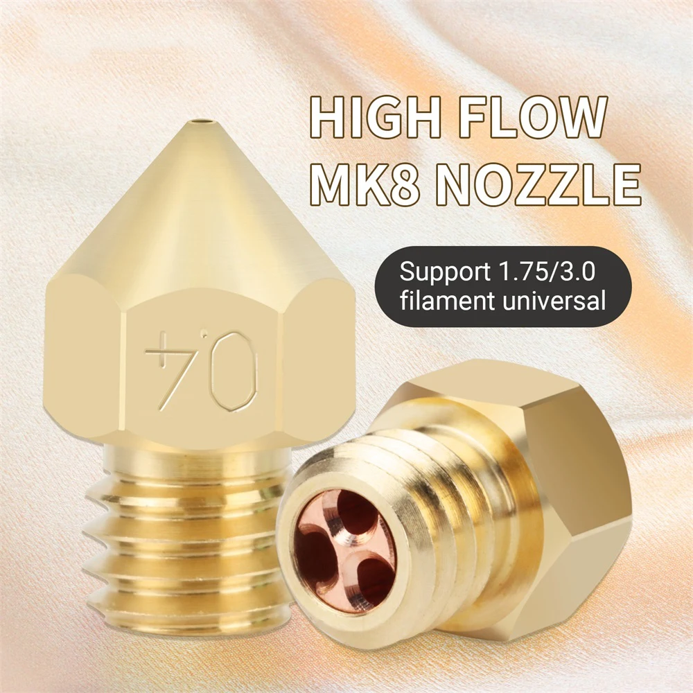 MK8 Nozzle High Flow Brass 0.2/0.4mm Nozzles M6 Thread For 1.75mm Filament CR10 CR10S KP5L Ender-3 3D Printer Accessories
MK8 Nozzle High Flow Brass 0.2/0.4mm Nozzles M6 Thread For 1.75mm Filament CR10 CR10S KP5L Ender-3 3D Printer Accessories