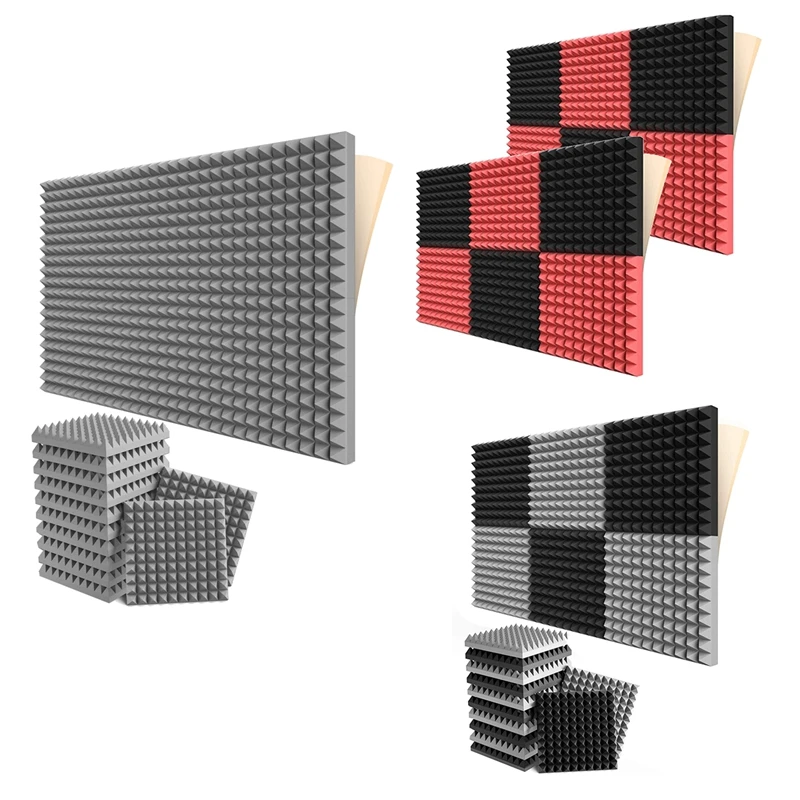 12 Pack Self-Adhesive Sound Proof Foam Panels 2X12x12 Inch Pyramid Design Acoustic Foam,For Home Studio
12 Pack Self-Adhesive Sound Proof Foam Panels 2X12x12 Inch Pyramid Design Acoustic Foam,For Home Studio