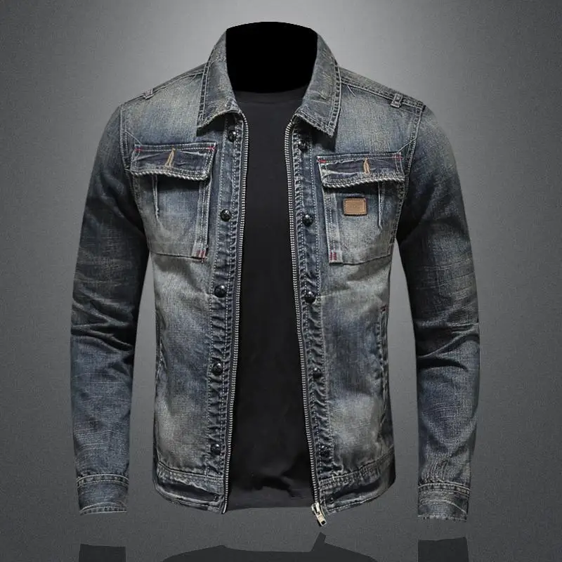 2022 Autumn New Slim Men Denim Jacket Stretch Retro Motorcycle Punk Streetwear Fashion Skateboard Youth Jeans Jacket W466
2022 Autumn New Slim Men Denim Jacket Stretch Retro Motorcycle Punk Streetwear Fashion Skateboard Youth Jeans Jacket W466